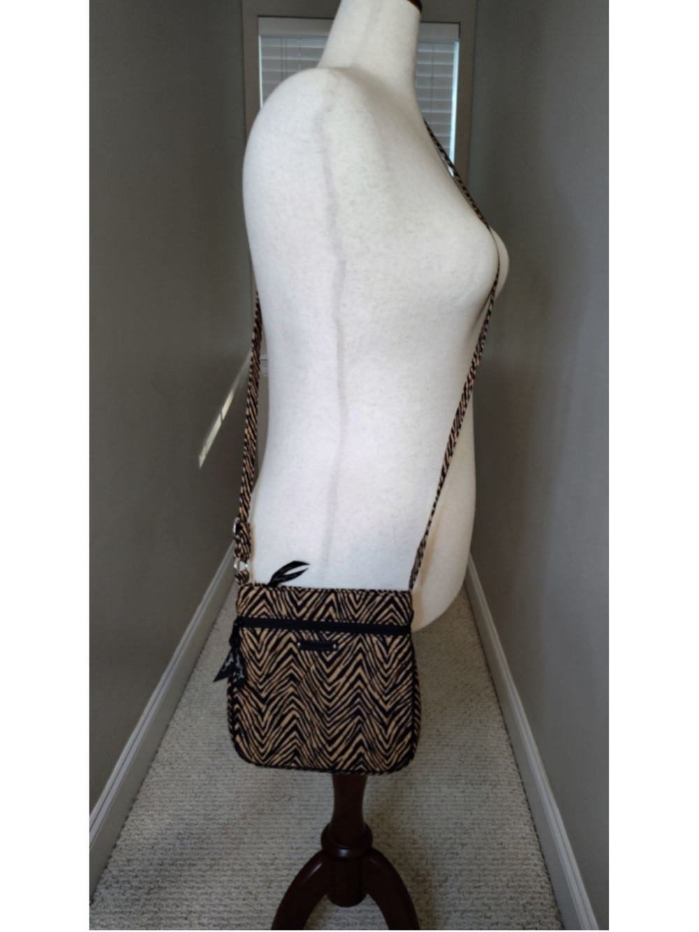 Women's Vera Bradley Crossbody Bag One Size Black Beige